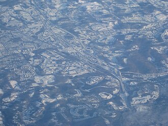 Aerial view near Cranberry Township, Pennsylvania